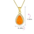 thumbnail image 5 of Bling Jewelry Womens Bridal CZ Halo Solitaire Orange Opal Teardrop Pendant & Earrings Jewelry Set, 5 of 6