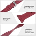 thumbnail image 4 of Genuine Leather Watch Band 22mm Quick Release Elegant Top Grain Replacement Strap Dark Red/Silver Tone, 4 of 6