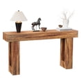 thumbnail image 1 of Ourlova 63 inch Farmhouse Wood Console Table with Slim Rectangular Design Brown, 1 of 7