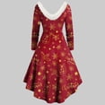 thumbnail image 5 of Joyeux Noël TIMIFIS Mode Automne pour Femmes Robe Vintage à Fleurs Évasée en Ligne A Swing Décontractée pour Fête Robe de Fête pour Femmes, 5 of 5