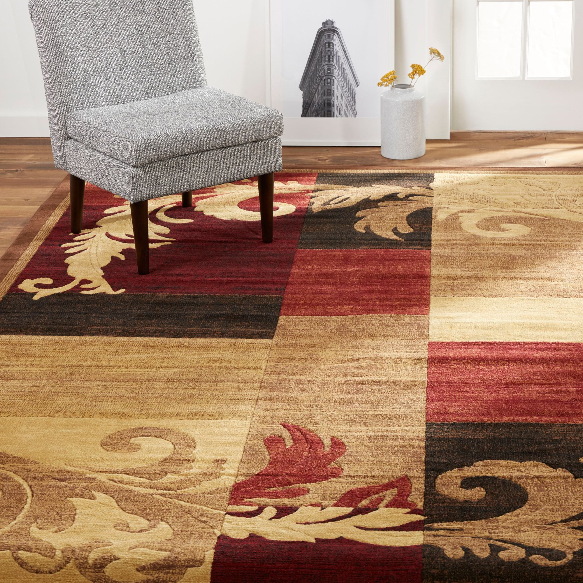 Home Dynamix Catalina Pierre Geometric Area Rug, Brown/Red, 7'10"x10'2