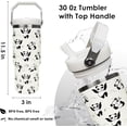 thumbnail image 3 of 30 oz Panda Flip Straw Tumbler with Top Handle for Panda Lover Resuable Vacuum Insulated Flip Top Water bottle for Home Office Car Dishwasher Safe White Panda, 3 of 6