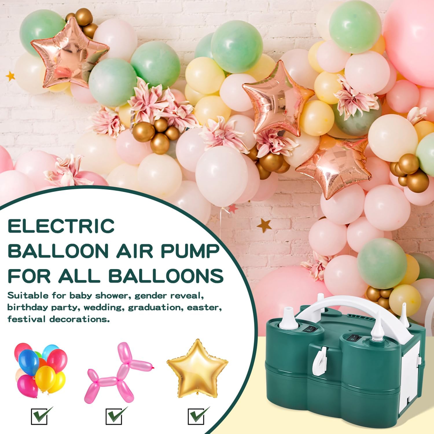 ID IDAODAN Electric Balloon Pump 3-in-1 Inflator photo 8