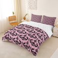 thumbnail image 3 of jejeloiu Romantic Damask Duvet Cover Queen,Soft Floral Queen Bedding For Adults,Pink Black,Reversible,3-Piece,1 Duvet Cover and 2 Pillowcases, 3 of 6