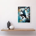 thumbnail image 2 of Man Doing Parkour Jump Pose Paint Splat Portrait Art Print Framed Poster Wall Decor 12x16 inch, 2 of 5