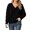 Black, variant on Solid Color Oversized V Neck Casual Versatile Knitted Pullover Sweater Soft Comfortable Everyday Wear For Fall Winter Fashion