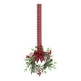 thumbnail image 2 of CoreLiving Mini Christmas Kitchen Cabinet Wreath with Norfolk Pine, Berries, Snowy Garland, Red Ribbon for Xmas Table Centerpiece & Front Door Decor, 2 of 9
