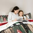 thumbnail image 4 of Manfei Jungle Winter Xmas Tree Bedding Comforter Set 7 Pieces, Rustic Farmhouse Cabin Full Bedding Set, Merry Christmas Reversible Fitted Sheet Flat Sheet, Super Cozy Room Decor, 4 of 7