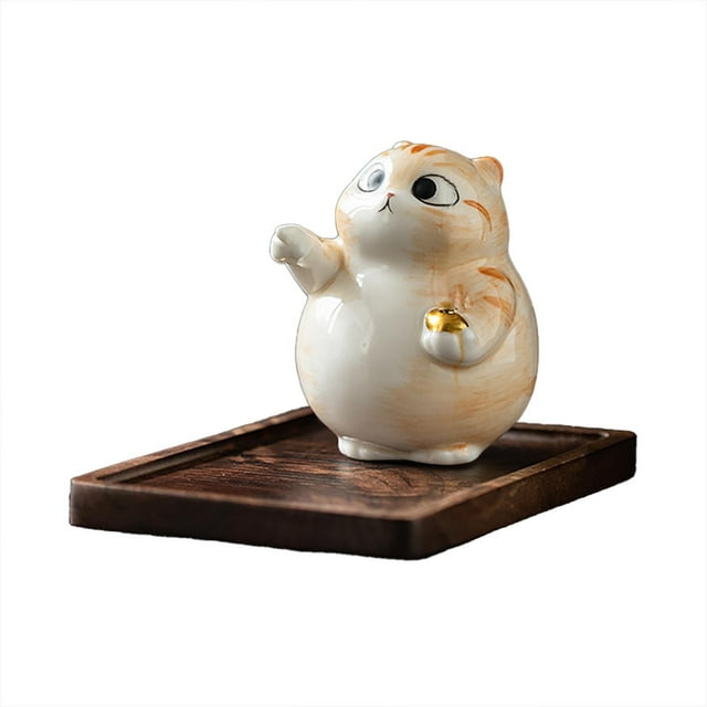 Handmade Ceramic Cat Incense Burner Aromatherapy Desktop Ornament For Zen Relaxation In Home Living Room Bedroom Study