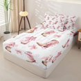 thumbnail image 2 of Homewish Beige Cowgirl Boots Pink Bow Star Print Zipper Full Size Comforter Sets with Fitted Sheet and 2 Pillowcases,Pastel Western Zipper Bedding Set For Girls,Reversible,4-Piece, 2 of 7
