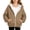 Khaki, variant on Grblisyd Girls Zip-up Hoodie Kids Long Sleeve Leopard Print Sweatshirt Light Jackets with Pockets Casual Fall Fashion Clothes