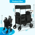 thumbnail image 2 of TABU Stroller Wagon for 2 Kids,2 Seater Stroller Wagon with Adjustable Handles,5-Point Harnesses,Black, 2 of 7