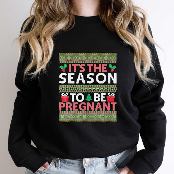 Christmas Ugly Sweater Funny Pregnancy Baby Announcement Xmas Graphic - Perfect Birthday Present SW10959 Unisex Sweatshirt, Up to Size 5XL