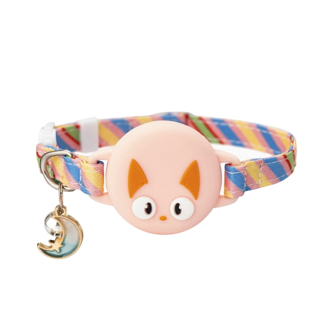 JIEMUCES Collier pour Animaux avec Clochette Réglable Réfléchissant pour Chien Chat avec Étui AirTag Accessoires pour Détecteur GPS Fournitures pour Chaton Chiot