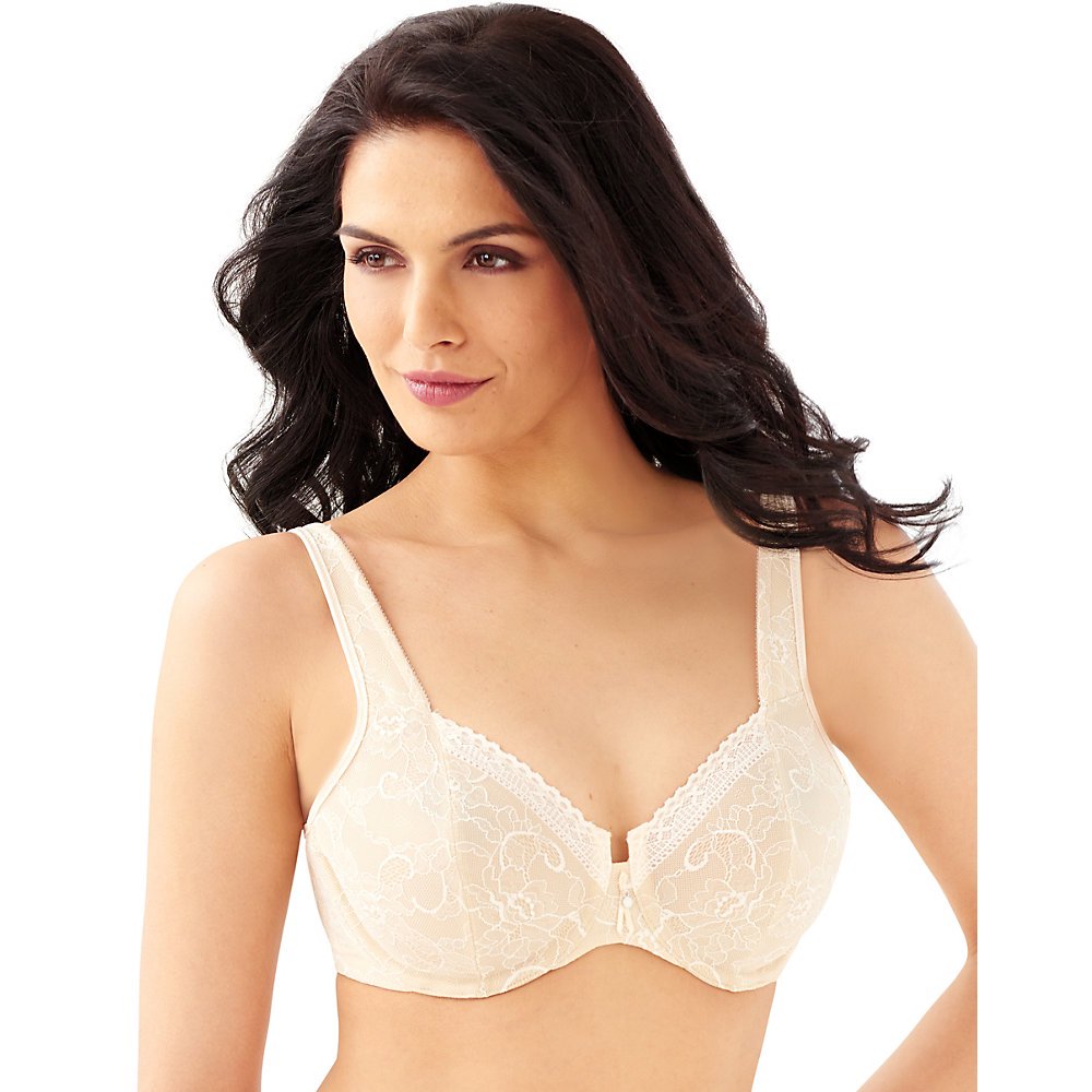 Bali Bali Satin Tracings; Lace Minimizer Underwire Bra, Color Soft