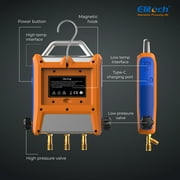 Elitech Intelligent HVAC Digital Manifold Gauge Three Port with Vaccum Sensor Thermometer Clamps Hoses