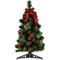 thumbnail image 3 of Sympathy Silks Artificial Christmas Tree 24" Red Bow Tree for a cemetery vase, 3 of 4