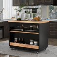 thumbnail image 2 of Harper & Bright Designs Rolling Kitchen Island Cart on Wheels, Dining Cart Kitchen Trolley Cart with Drawers and Storage Space, 2 of 8