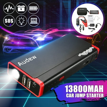 AUDEW 13800mAh Car Jump Starter Battery Jump Starter Battery Booster 500A, Battery Jumper Portable with LED Light For Heavy Duty Trucks, SUV, Compact Cars And (Best Portable Jump Starter)