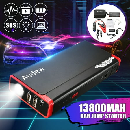 AUDEW 13800mAh Car Jump Starter Battery Jump Starter Battery Booster 500A, Battery Jumper Portable with LED Light For Heavy Duty Trucks, SUV, Compact Cars And (Best Portable Car Jumper)