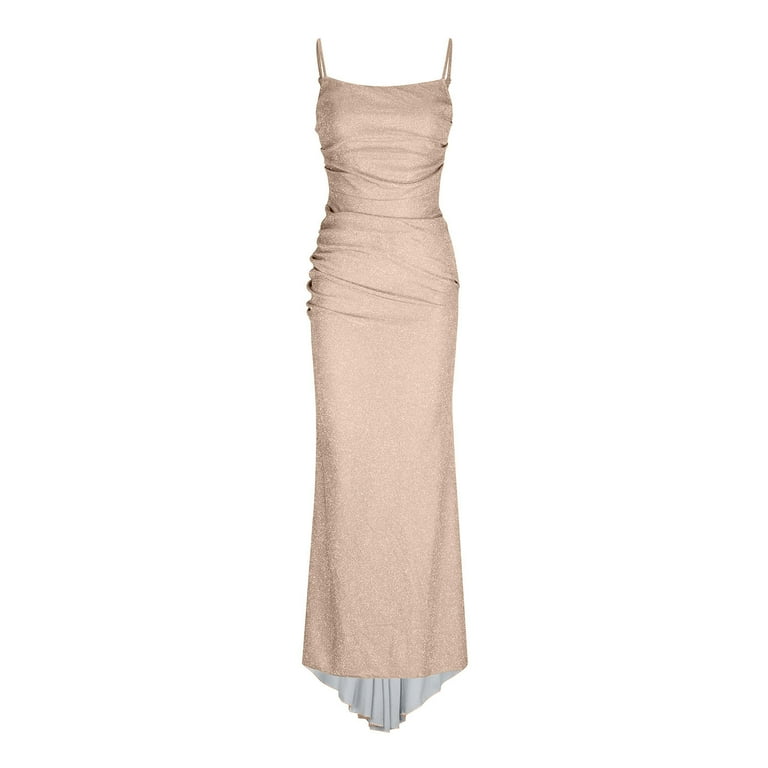 Leesechin Women's Bridesmaid Dresses Halter Sequins Fishtail V-Neck Ladies  Formal Dresses Evening Dress Ball Gown - Walmart.com