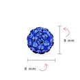 thumbnail image 4 of Bling Jewelry Womens Sparkling Sapphire 8MM Pave Crystal Ball Stud Earrings Sterling Silver, 4 of 5