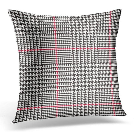 Arhome Glen Plaid In Black White And Red Overcheck Stripes Classic