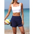 thumbnail image 6 of Charmo High Waisted Swim Shorts for Womens UPF 50+ Quick Dry Swim Trunks Tummy Control Swim Bottoms Built-in Boxer, 6 of 10