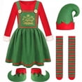 thumbnail image 1 of Disfraz de Papá Noel para cosplay, conjunto completo, vestidos rojos y verdes, uniforme para niños y mujeres, ropa para fiesta de carnaval y Navidad, juego de rol, 1 of 1