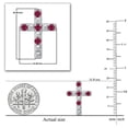 thumbnail image 2 of Dazzlingrock Collection Round Ruby 5 Stone Religious Cross Screwback Stud Earrings for Women (Color Red, Clarity Highly Included) in 925 Sterling Silver, 2 of 3