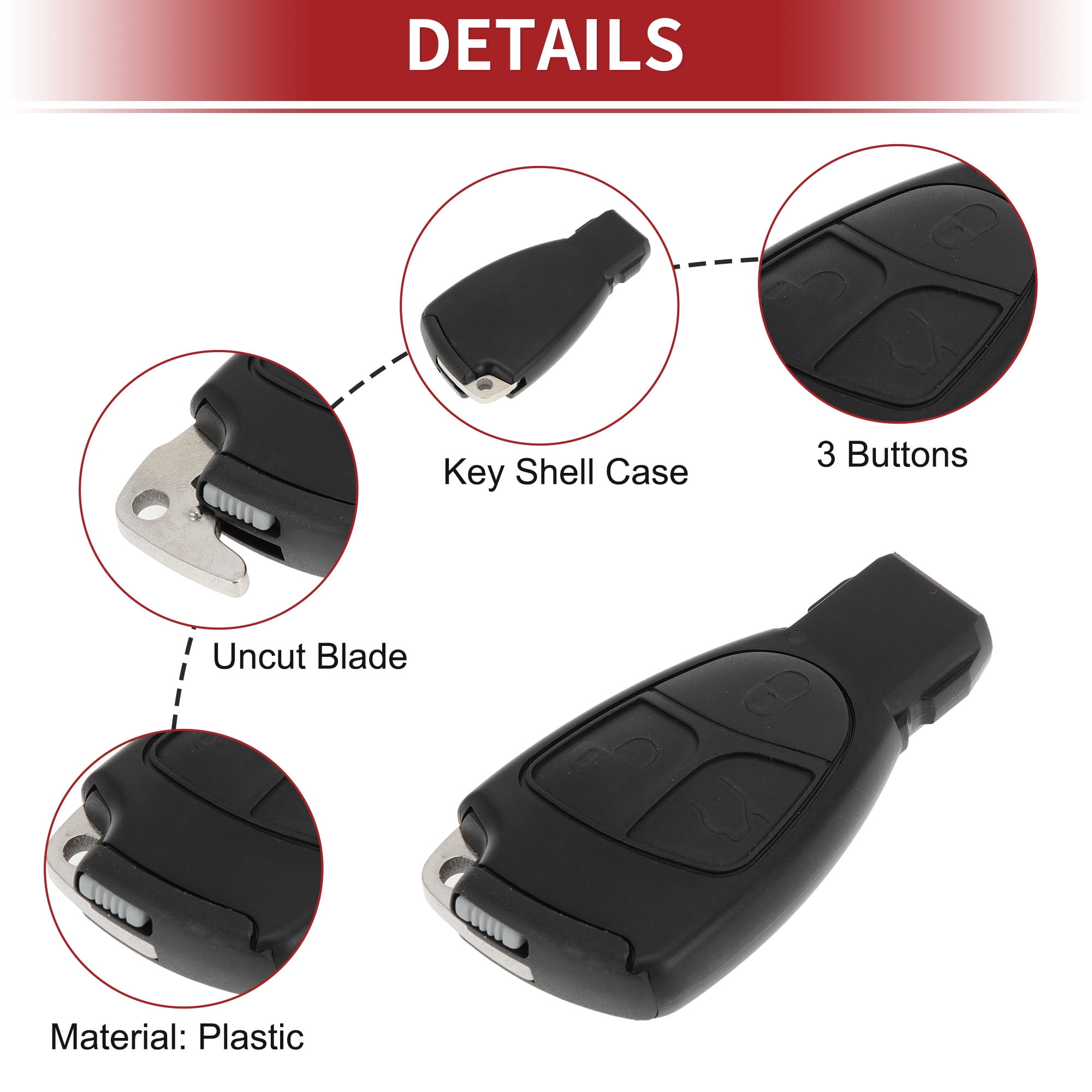 IYZ3312 433MHz Keyless Entry Remote Key Fob for Mercedes Benz B C E ML S CLK CL W203 W211 W204 1996 - 2005 Replacement Car Key