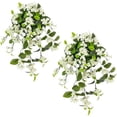 thumbnail image 2 of Nearly Natural UV-Resistant Artificial Bougainvillea Outdoor Hanging Plant - 28" - White - Set of 2, 2 of 9