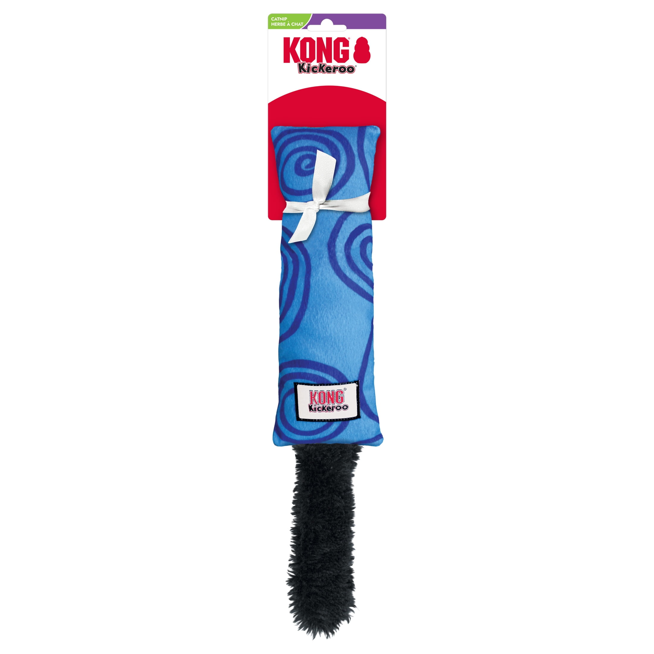 KONG® Kickeroo® Swirl Oversized Crinkle Catnip Cat Toy, Blue, with Premium North American Catnip