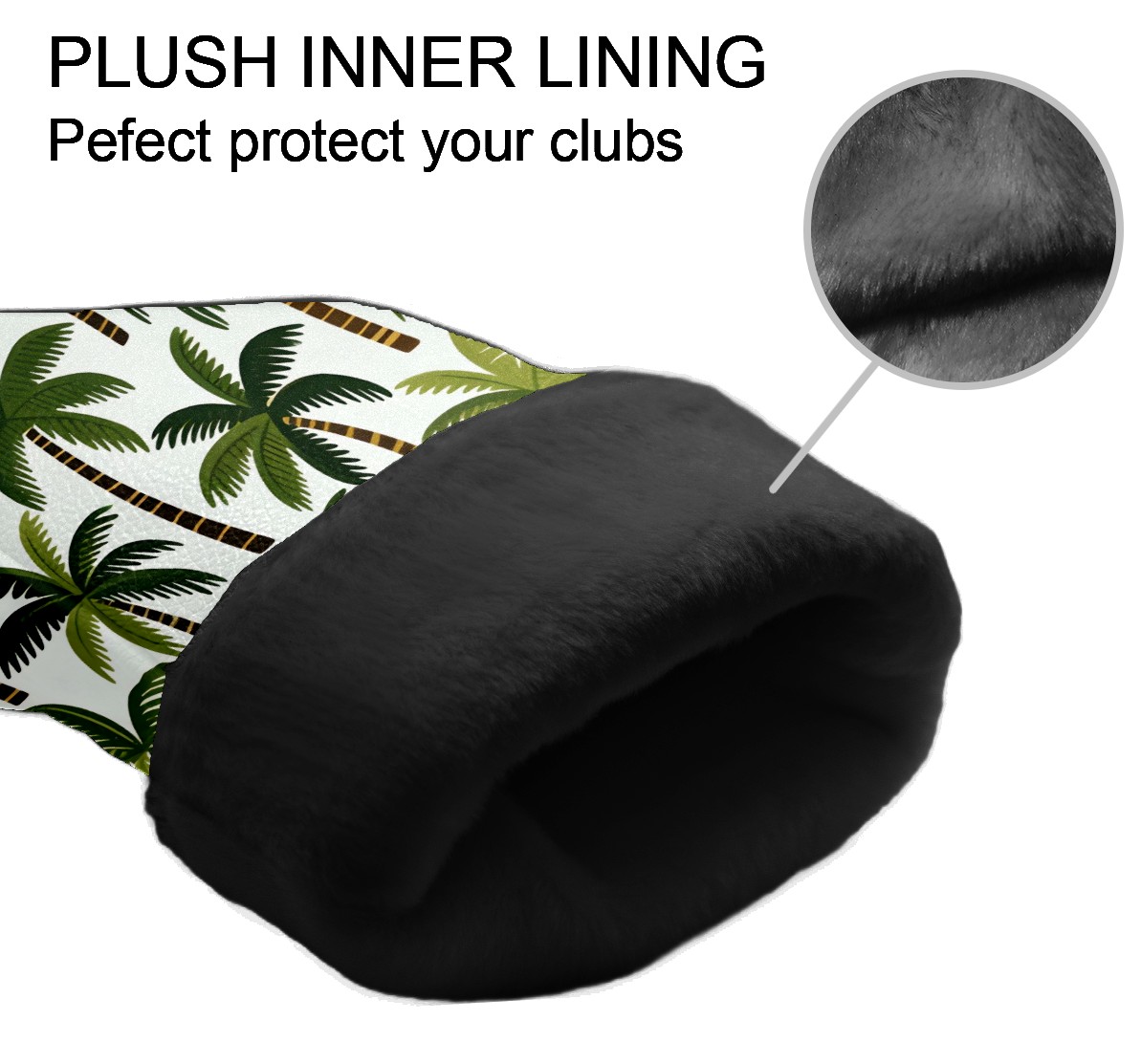 Golf Club Covers, Palm Tree While Premium PU Leather Driver Hybrid Putter Head Covers with Velvet Lining, Waterproof Golf Gifts for Men Women