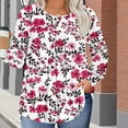 thumbnail image 3 of QQAMB Shirts for Women Plus Size Fall Dressy Casual Blouses Trendy Pleated Floral Printed Long Sleeve Tunic Tops, 3 of 6