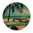 thumbnail image 4 of Orinice Palm Tree Beach Round Table Cover Stain Resistant Washable Indoor Outdoor Tablecloth Kitchen Dining Wedding Parties Table Cloth 100% Polyester Fiber 38-42, 4 of 8