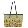 thumbnail image 4 of ZUXONGSY Painted Sunflower Print Handbag for Women Lightweight Shoulder Bag PU Leather Top Handle Tote Bag with Handle for Dating Shopping, 4 of 6