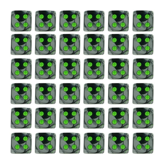Chessex CHX26845 Dice-Gemini: 36D6 Black-Grey/Green Set