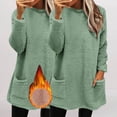 thumbnail image 2 of ManxiVoo Women's Long Sleeve Pullover Two Piece Set Winter Cozy Double Fabric With Functional Pockets Embossed Texture XXL Size Light Green, 2 of 6