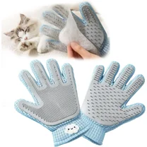 2 in 1 Pet Grooming Gloves for Dogs & Cats, Pet Fur Remover Glove, Grooming Brush for Shedding, Massage, Hair Remover Mitt, Fur Cleaner for Couch, Clothes,Carpet -1 Piece
