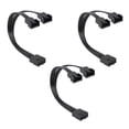 thumbnail image 3 of 4Pin PWM Fan Cable 1 to 2 Ways Splitter Black Sleeved 13cm Extension Cable Connector PWM Extension Cable, 3 of 11
