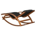 thumbnail image 5 of Deko Living Outdoor Cedar Wood Patio Lounge Chair with Black Textilene Fabric, 5 of 8