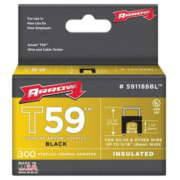 Arrow Fastener Insulated Staple,5/16x1/4 L,PK300 591188BL