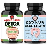 Angry Supplements Apple Cider Detox + 10 Day Happy Colon Cleanse - Rapid Weight Loss Detox, 2-Pack