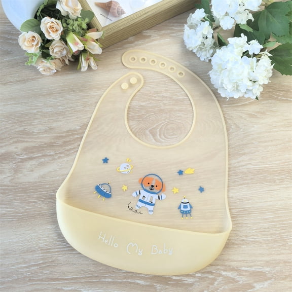 GOLDCOLIN Silicone Bibs for Babies & Toddlers,Soft Adjustable Bibs with Pocket Food Catcher for Baby Girl,Boy