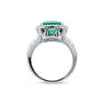 thumbnail image 4 of BERRICLE Sterling Silver Halo Green Cushion Cut Cubic Zirconia CZ Statement Cocktail Fashion Ring for Women, Rhodium Plated Size 5, 4 of 8