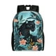 thumbnail image 1 of Balery Black Panther Floral Illustration Mochila - Mochila Estilosa y Duradera para Laptop de 15 Pulgadas con Tela Oxford Impermeable, 1 of 8