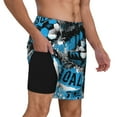thumbnail image 2 of Balery Football Time Bañador para hombre, shorts de playa de secado rápido con entrepierna y forro de compresión-X-Large, 2 of 6