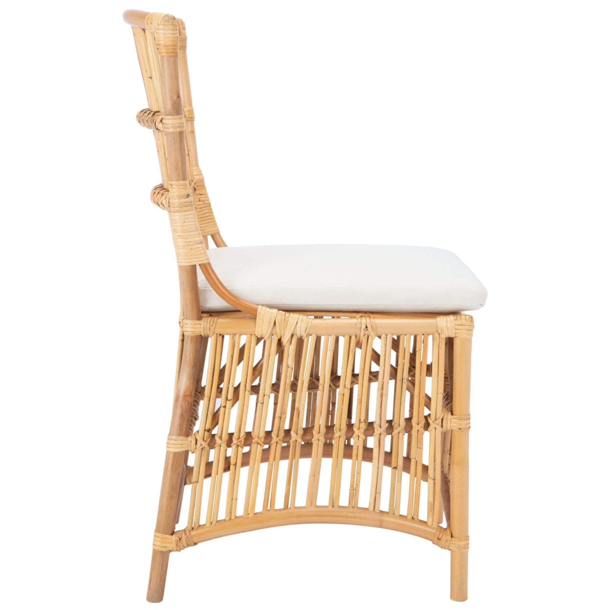 SAFAVIEH Erika Rattan Accent Club Chair w/Cushion, Natural, Set of 2