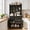 Black, variant on Kitchen Pantry Cabinet with 4 Hooks, Coffee Bar Station with Drawer and Adjustable Shelves, Tall Storage Cabinet for Home Organizer, Black